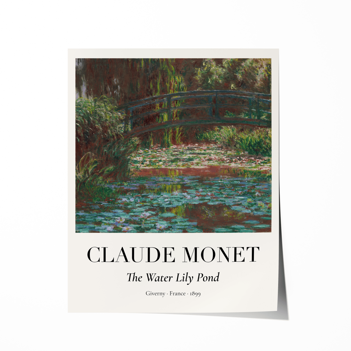 Claude Monet Poster · Water Lily Pond in Giverny 1899 · Seerosen Impressionismus · Kunst & Geschenkidee · Druckprint ohne Rahmen - justgoodmood