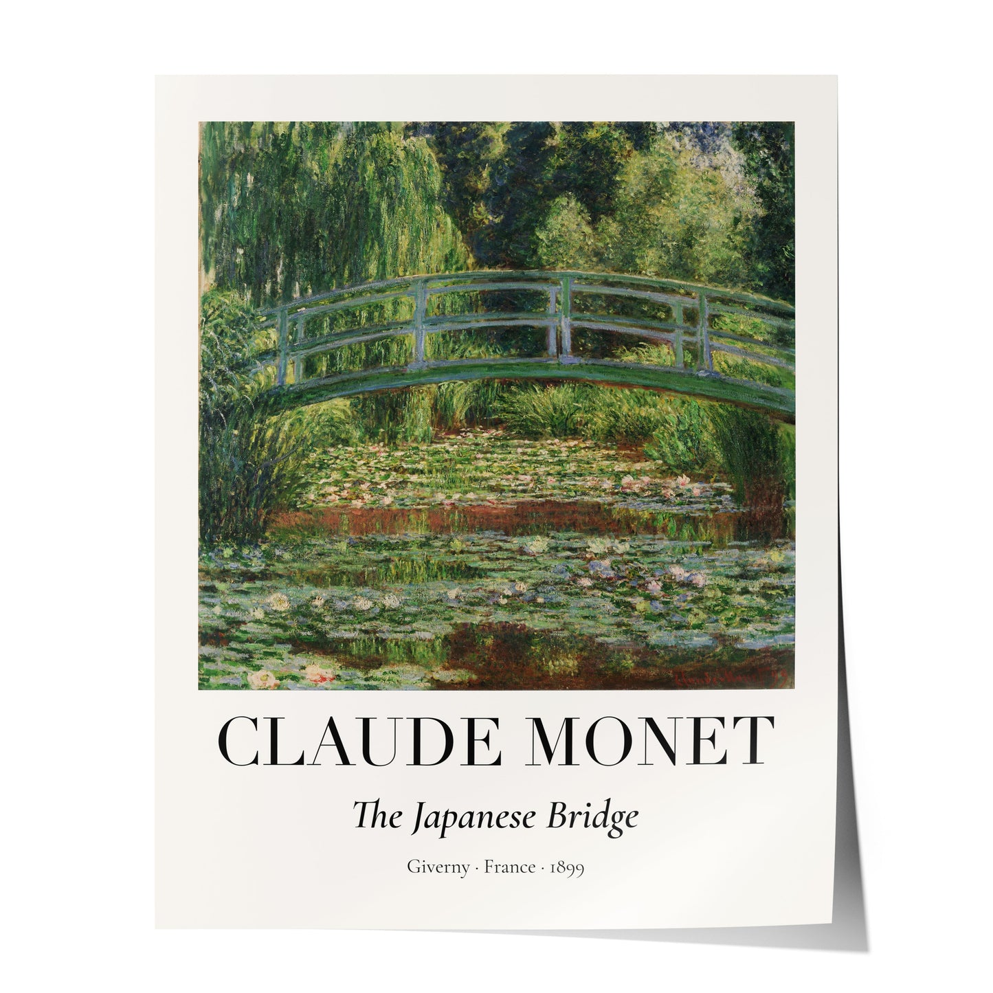 Claude Monet Poster · Japanische Brücke 1899 · Garten von Giverny · Impressionismus Seerosen Kunstdruck · Vintage Deko Print ohne Rahmen