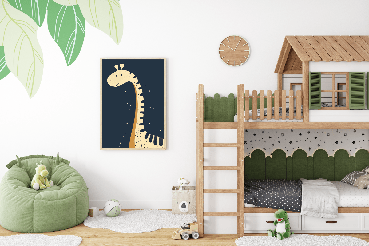 Dinosaurier Poster · Dino Freunde: Entdecke die Welt der prähistorischen Riesen ·Deko Print ohne Rahmen - justgoodmood