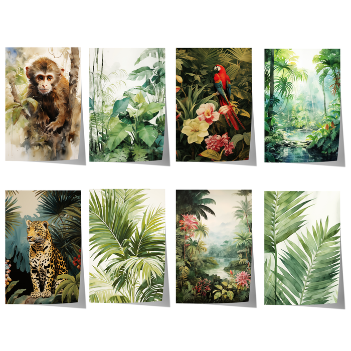 Dschungel Tiere Poster – Premium Baumwoll-Canvas