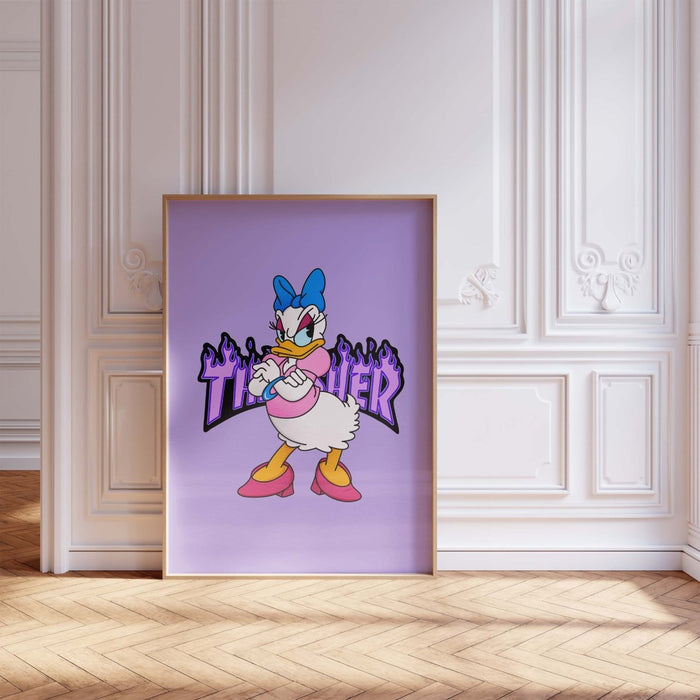 Duck Girl Poster auf Premium Baumwolle – JUSTGOODMOOD
