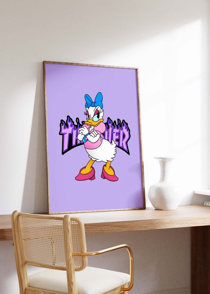 Duck Girl Poster auf Premium Baumwolle – JUSTGOODMOOD