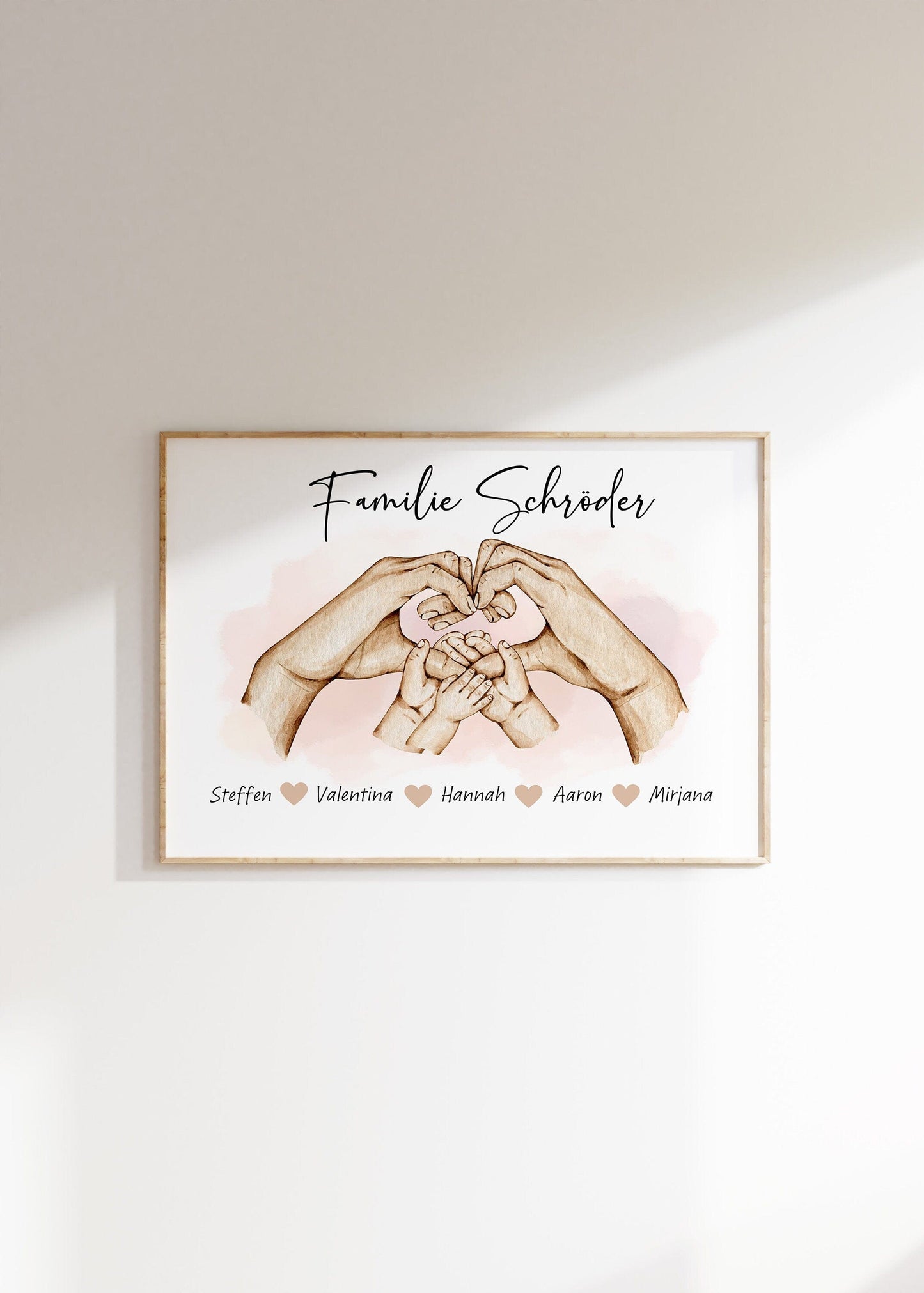 Familien Poster Personalisiert · Geschenkidee · Personalisierte Namen · Herz · Verbundenheit · Deko Print · ohne Rahmen - justgoodmood