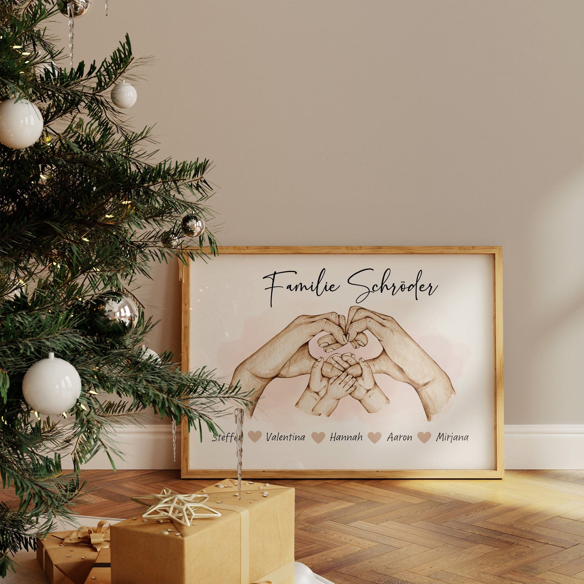 Familien Poster Personalisiert · Geschenkidee · Personalisierte Namen · Herz · Verbundenheit · Deko Print · ohne Rahmen - justgoodmood