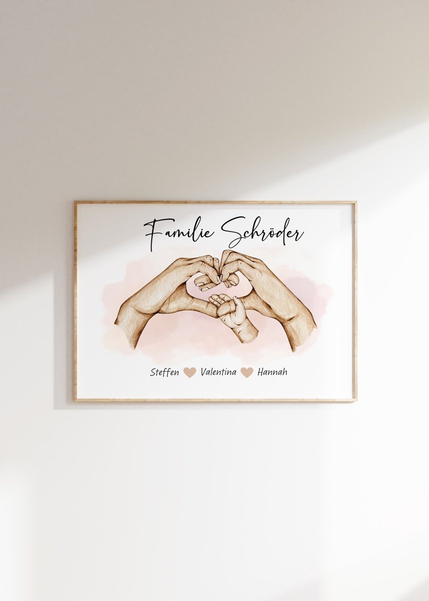 Familien Poster Personalisiert · Geschenkidee · Personalisierte Namen · Herz · Verbundenheit · Deko Print · ohne Rahmen - justgoodmood