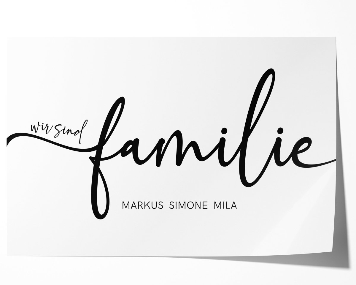 Familienposter mit Namen · Personalisiertes Familienbild · Geschenkidee für Familie · Dekoprint ohne Rahmen - justgoodmood