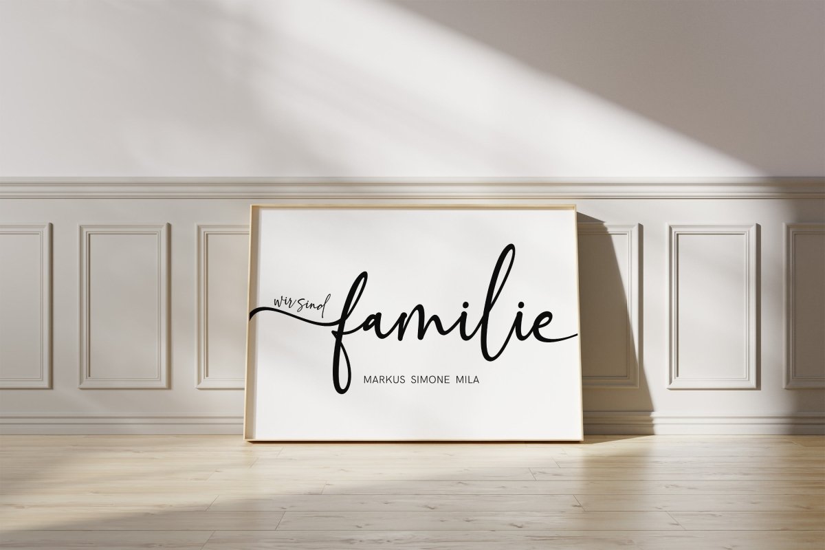 Familienposter mit Namen · Personalisiertes Familienbild · Geschenkidee für Familie · Dekoprint ohne Rahmen - justgoodmood