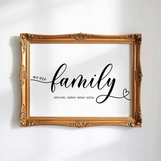 Familienposter personalisiert mit Namen · Family Schriftzug Poster · Geschenk für Familie · Dekoprint ohne Rahmen - justgoodmood