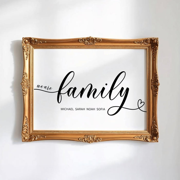 Familienposter personalisiert – Baumwoll-Canvas Kunst
