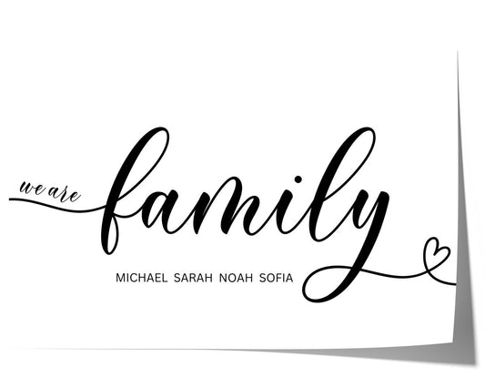 Familienposter personalisiert mit Namen · Family Schriftzug Poster · Geschenk für Familie · Dekoprint ohne Rahmen - justgoodmood