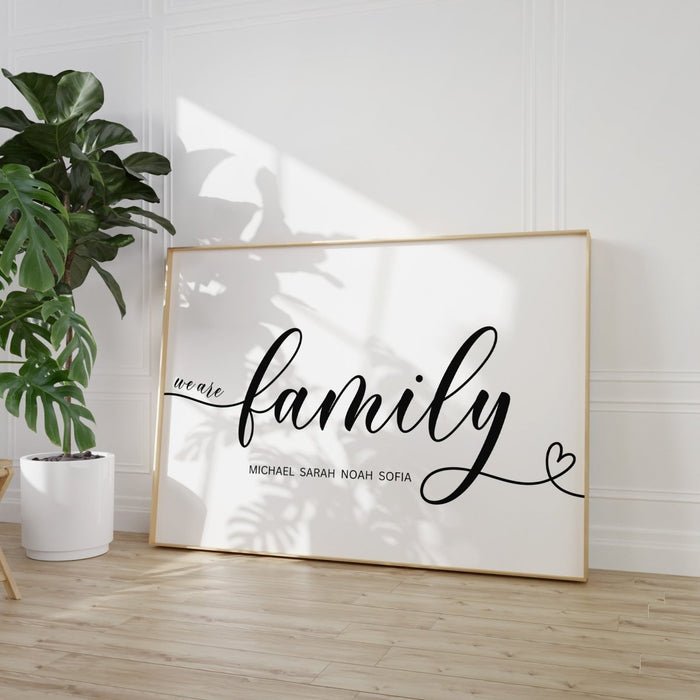 Familienposter personalisiert – Baumwoll-Canvas Kunst