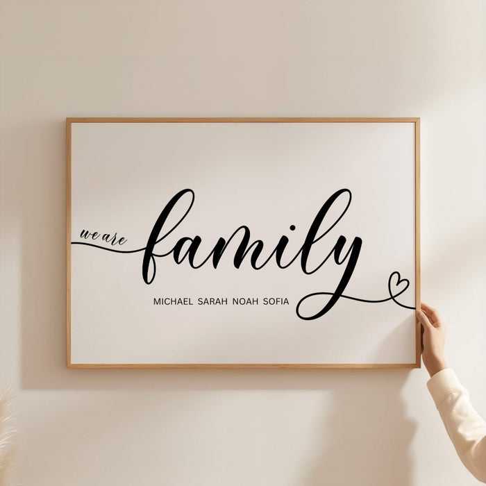 Familienposter personalisiert – Baumwoll-Canvas Kunst