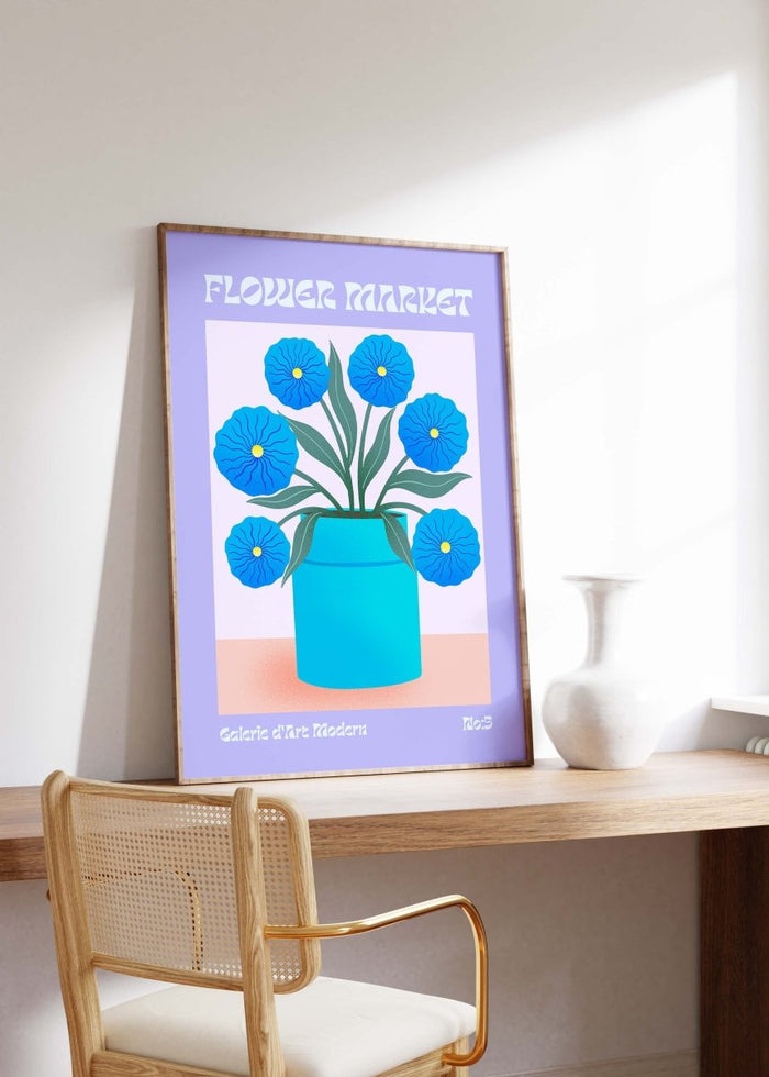 Flower Market Poster – Premium Baumwoll-Canvas Kunst