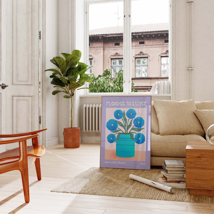 Flower Market Poster – Premium Baumwoll-Canvas Kunst
