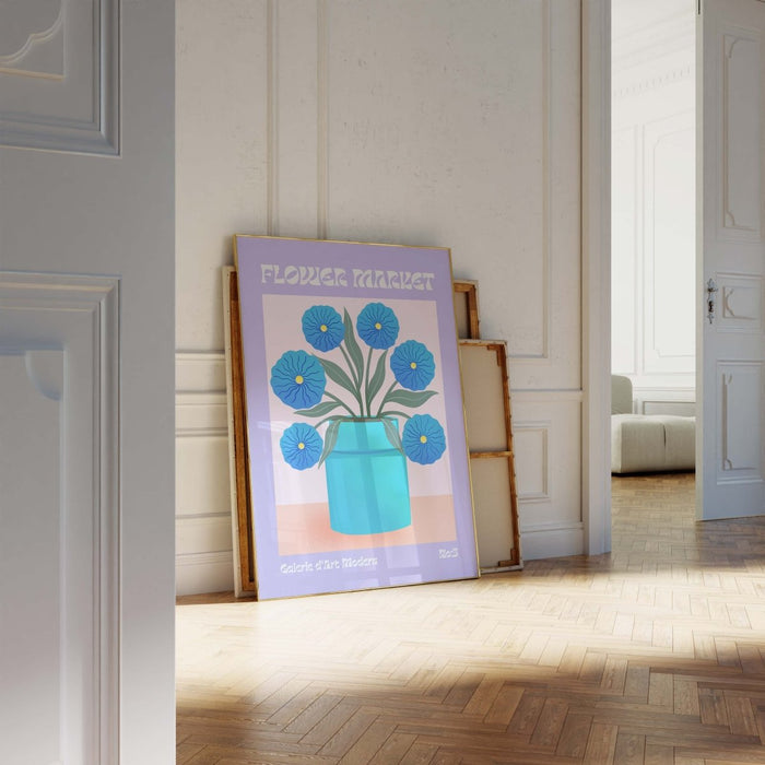 Flower Market Poster – Premium Baumwoll-Canvas Kunst