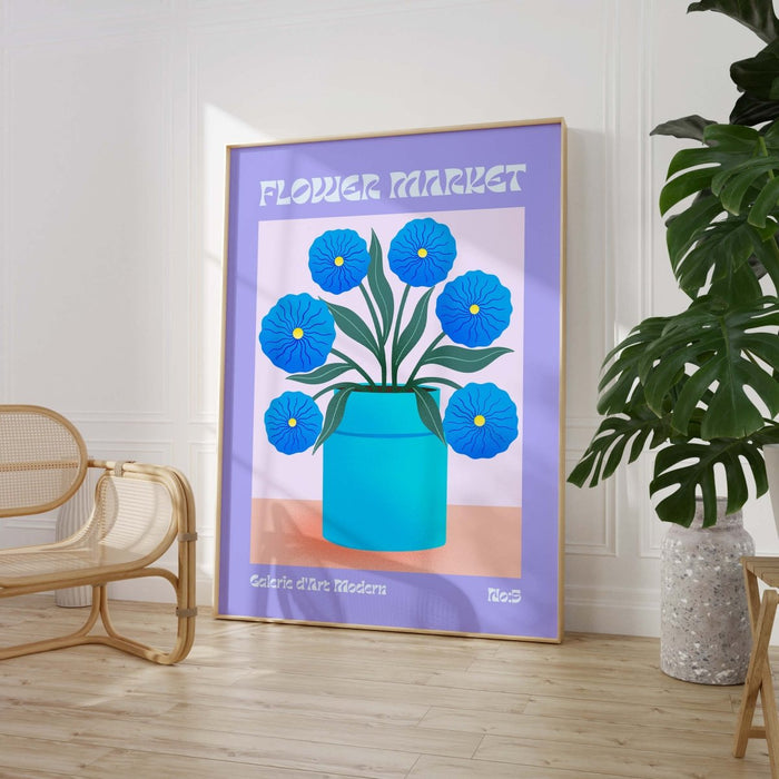 Flower Market Poster – Premium Baumwoll-Canvas Kunst