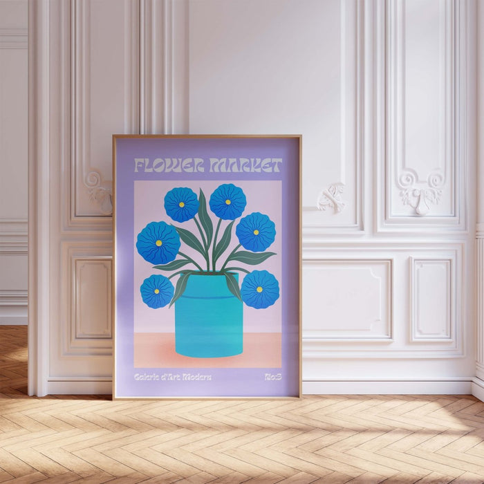 Flower Market Poster – Premium Baumwoll-Canvas Kunst