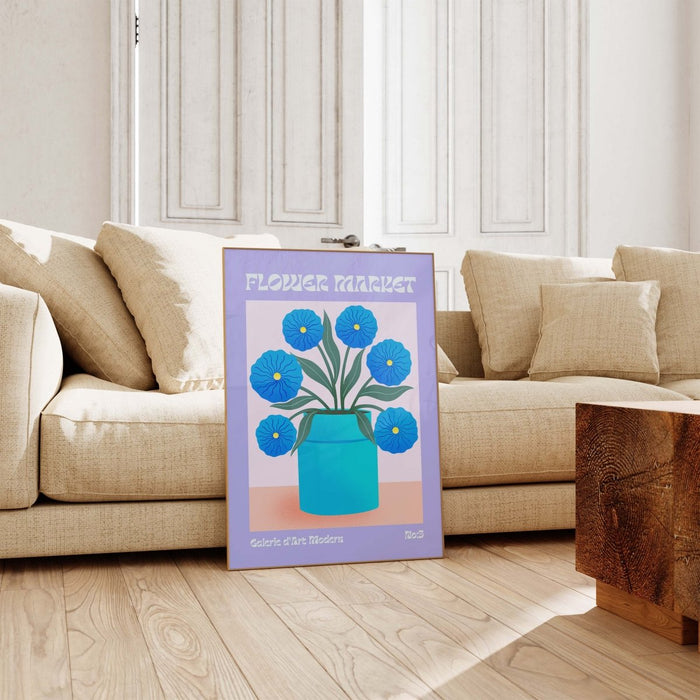 Flower Market Poster – Premium Baumwoll-Canvas Kunst