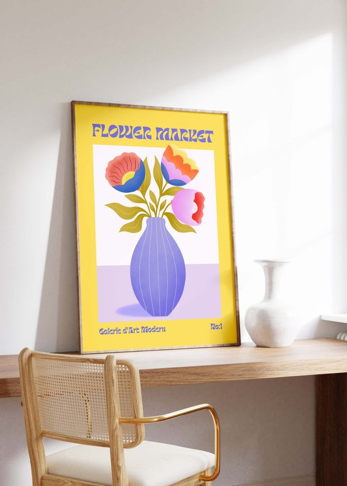 Flower Market Poster – Premium Baumwoll-Canvas Kunst