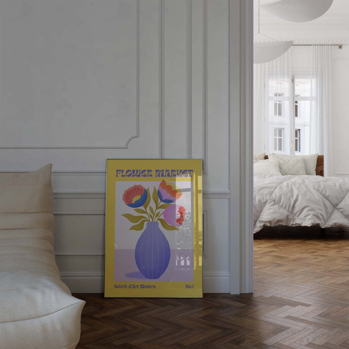 Flower Market Poster – Premium Baumwoll-Canvas Kunst