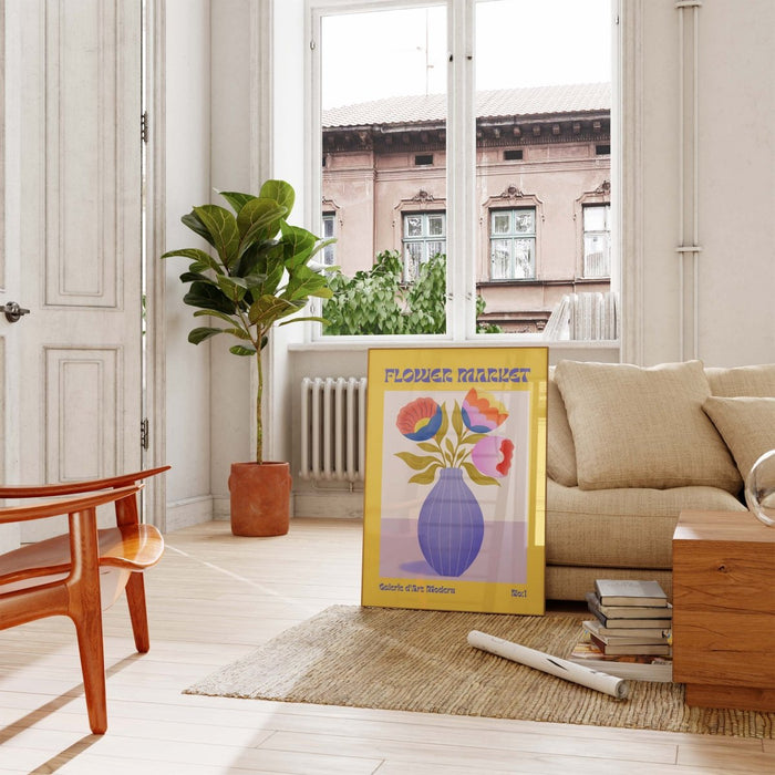 Flower Market Poster – Premium Baumwoll-Canvas Kunst