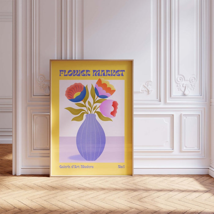 Flower Market Poster – Premium Baumwoll-Canvas Kunst