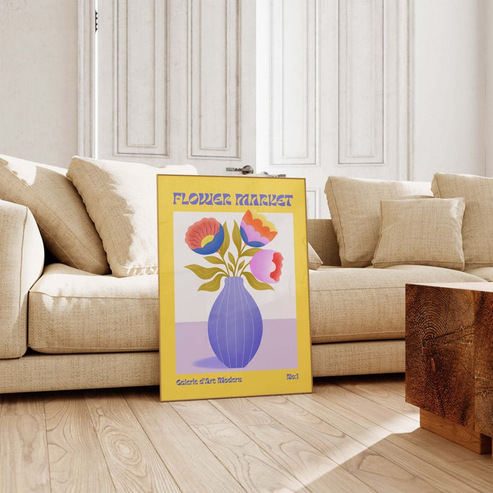 Flower Market Poster – Premium Baumwoll-Canvas Kunst