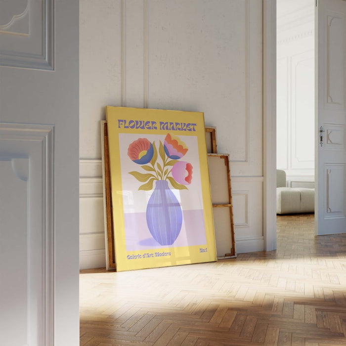 Flower Market Poster – Premium Baumwoll-Canvas Kunst