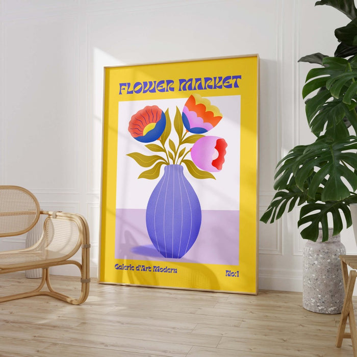 Flower Market Poster – Premium Baumwoll-Canvas Kunst