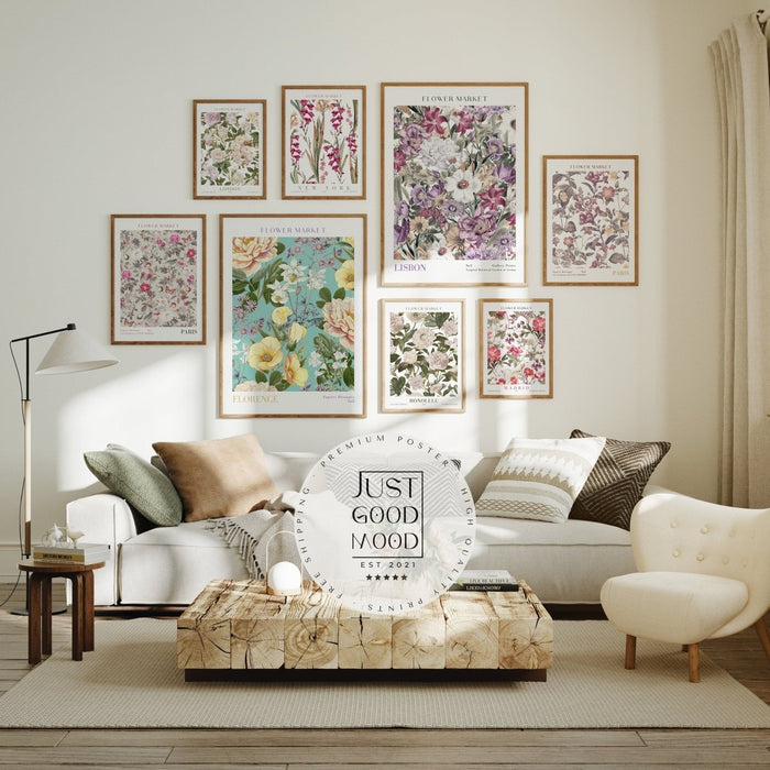 Flower Market Poster – Edles Baumwoll-Canvas Design