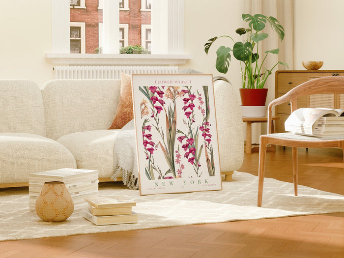 Flower Market Poster – Edles Baumwoll-Canvas Design
