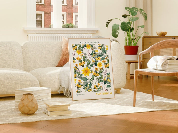 Flower Market Poster – Edles Baumwoll-Canvas Design