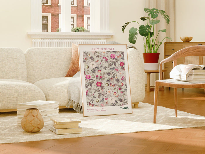 Flower Market Poster – Edles Baumwoll-Canvas Design