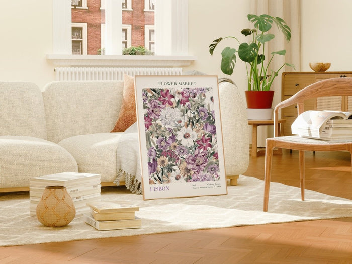 Flower Market Poster – Edles Baumwoll-Canvas Design