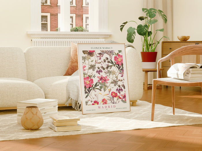 Flower Market Poster – Edles Baumwoll-Canvas Design
