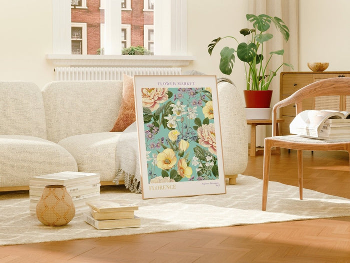 Flower Market Poster – Edles Baumwoll-Canvas Design