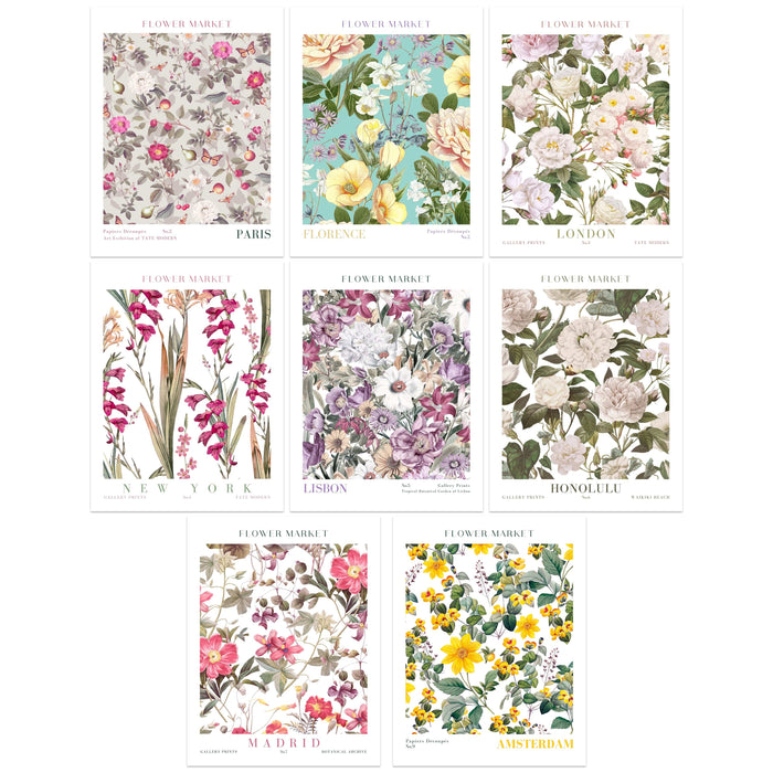 Flower Market Poster – Edles Baumwoll-Canvas Design