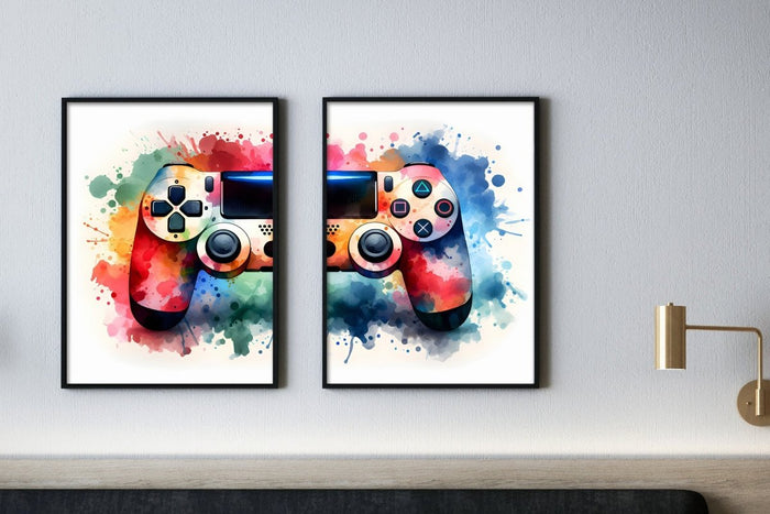 Gaming Poster 2er Set – Premium Baumwollkunst