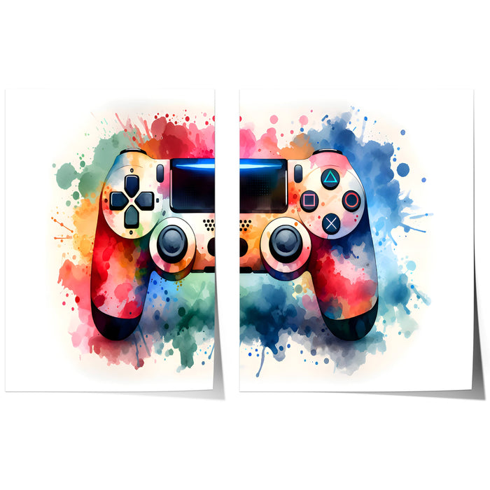 Gaming Poster 2er Set – Premium Baumwollkunst