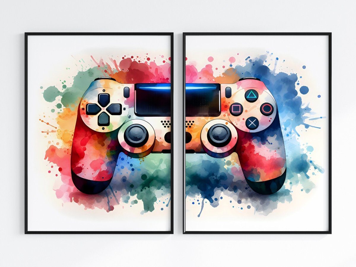 Gaming Poster 2er Set· Gaming Wandkunst · Gaming Raum Deko · Gamer Geschenk · Videospiel · Wand Deko · Esports Spiel·Deko Print· ohne Rahmen - justgoodmood