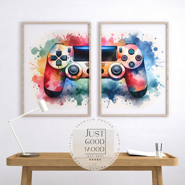 Gaming Poster 2er Set – Premium Baumwollkunst