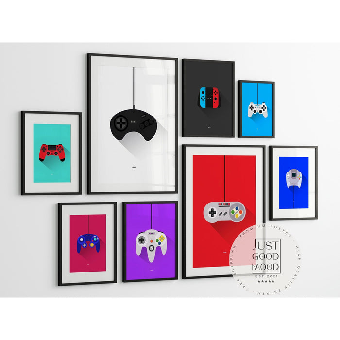 JUSTGOODMOOD Gaming Wandkunst – Edle Baumwoll-Poster
