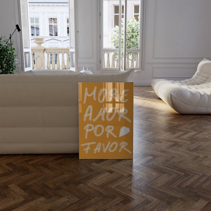 Modernes Gelb Poster aus edler Baumwolle – JUSTGOODMOOD
