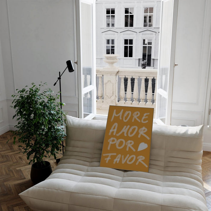 Modernes Gelb Poster aus edler Baumwolle – JUSTGOODMOOD