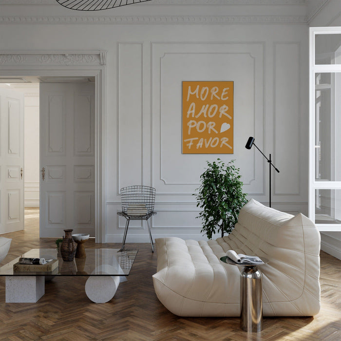 Modernes Gelb Poster aus edler Baumwolle – JUSTGOODMOOD