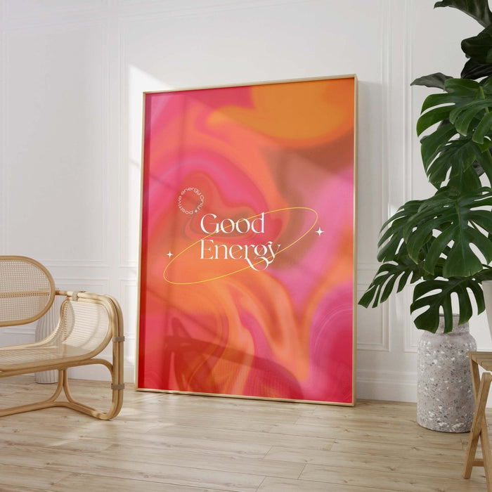 Good Energy Poster auf Premium-Baumwolle – JUSTGOODMOOD