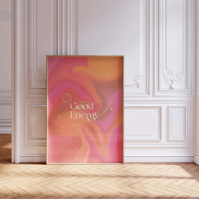 Good Energy Poster auf Premium-Baumwolle – JUSTGOODMOOD