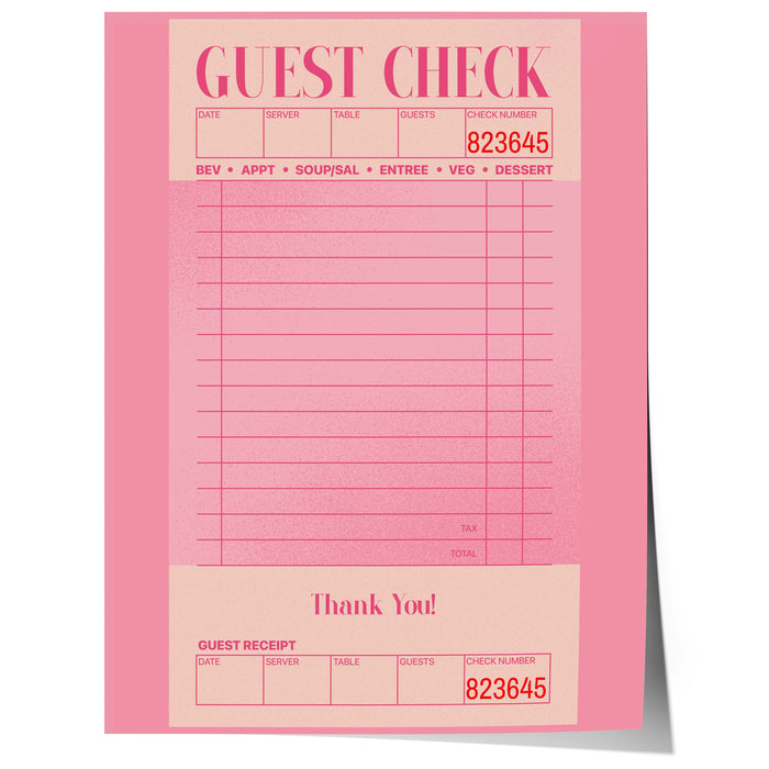 Guest Check Poster – Premium Baumwoll-Canvas Kunst