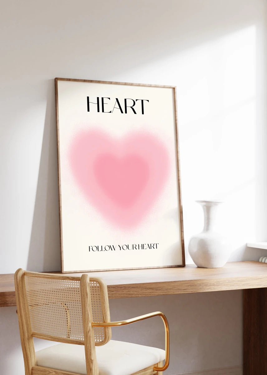 Heart Body Mind Soul Poster · Motivations Sprüche Set · Minimalistische Typografie mit Farbverlauf Design · Print ohne Rahmen - justgoodmood