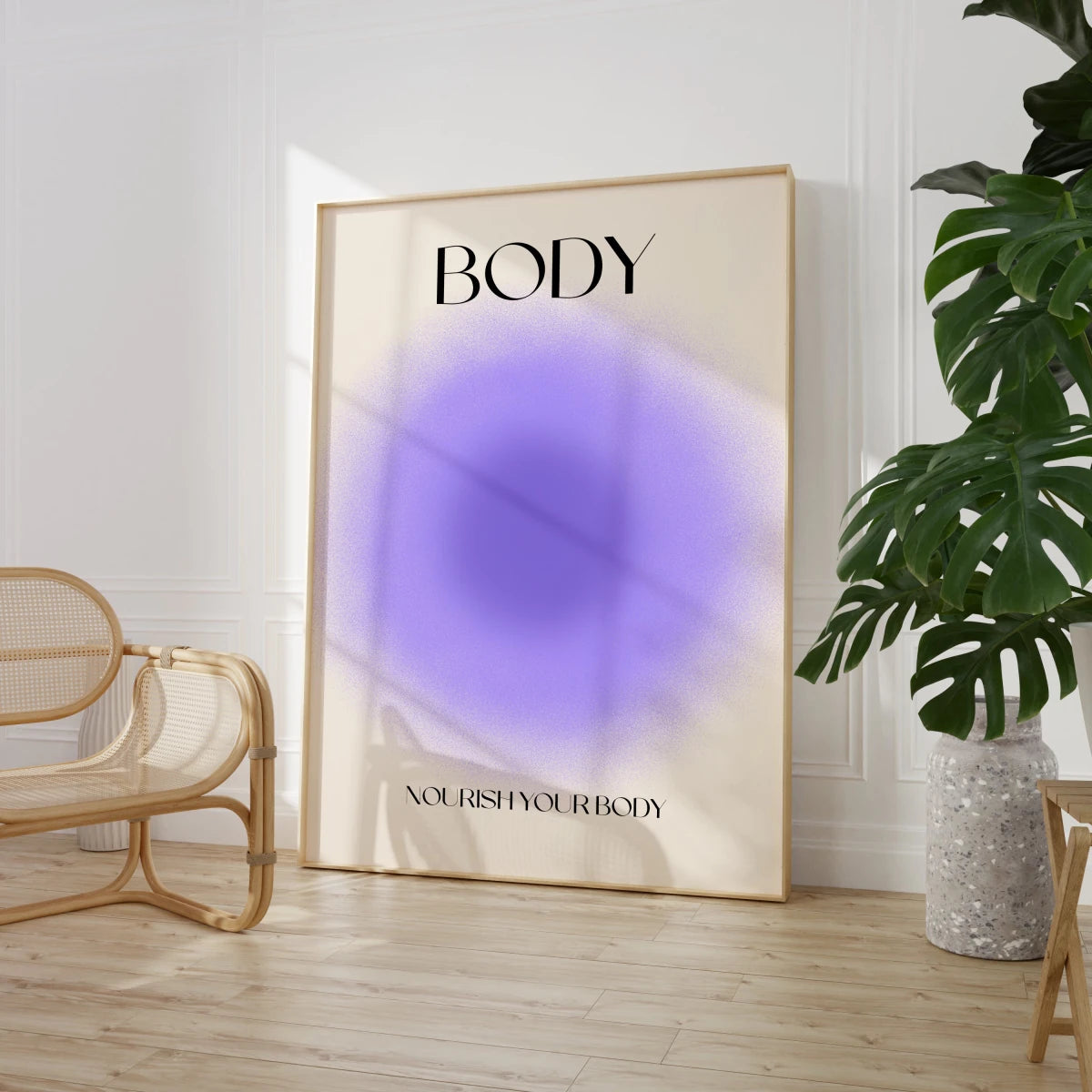 Heart Body Mind Soul Poster · Motivations Sprüche Set · Minimalistische Typografie mit Farbverlauf Design · Print ohne Rahmen - justgoodmood